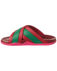Gucci Web Crossover Rubber Sandal
