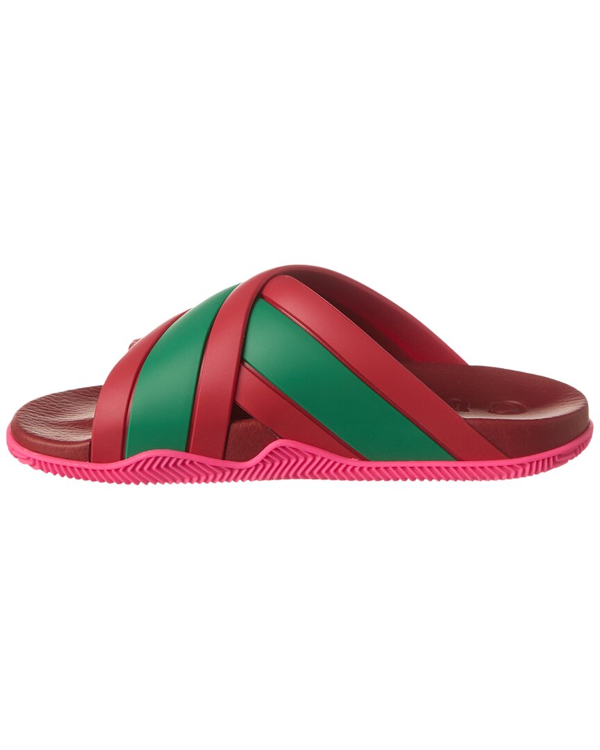 Gucci Web Crossover Rubber Sandal