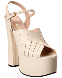 Gucci Gucci Leather Platform Sandal