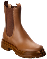 Gianvito Rossi Chester Leather Boot Brown Multi