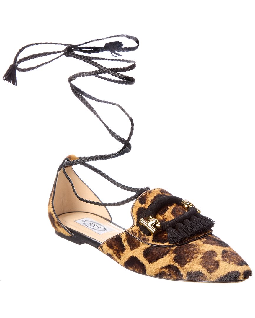 Tod's T-Ring Haircalf Flat