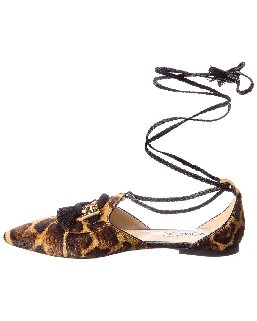 Tod's T-Ring Haircalf Flat
