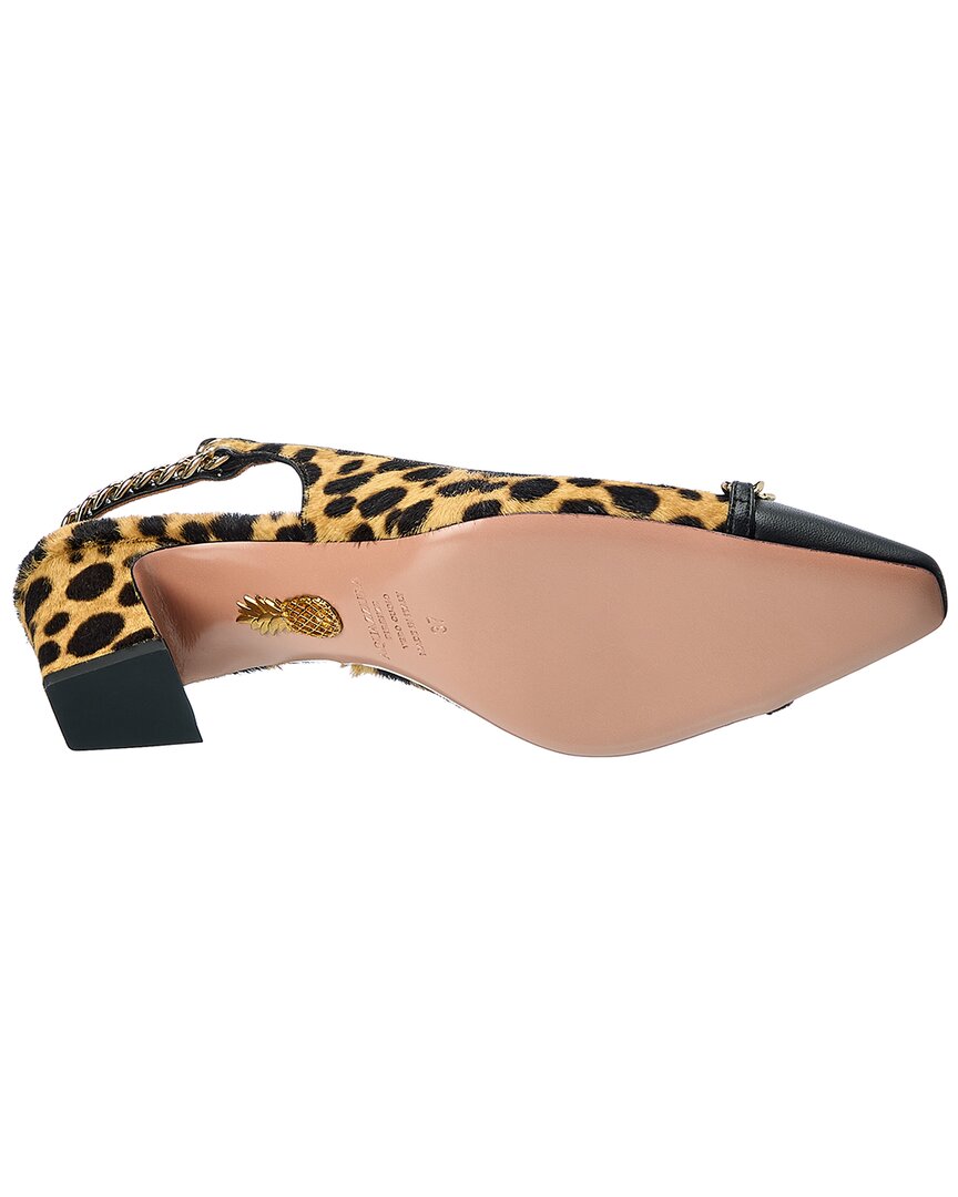 Aquazzura Nikki Cavallino 50 Haircalf Slingback Pump