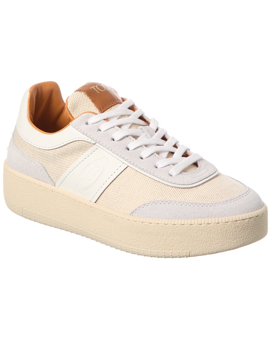 Tod’S Cassette Canvas & Leather Platform Sneaker