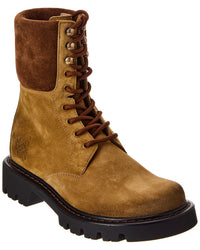Loewe Sierra Suede Combat Boot Brown Multi