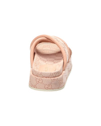 Gucci Gucci Gg Canvas & Leather Platform Sandal