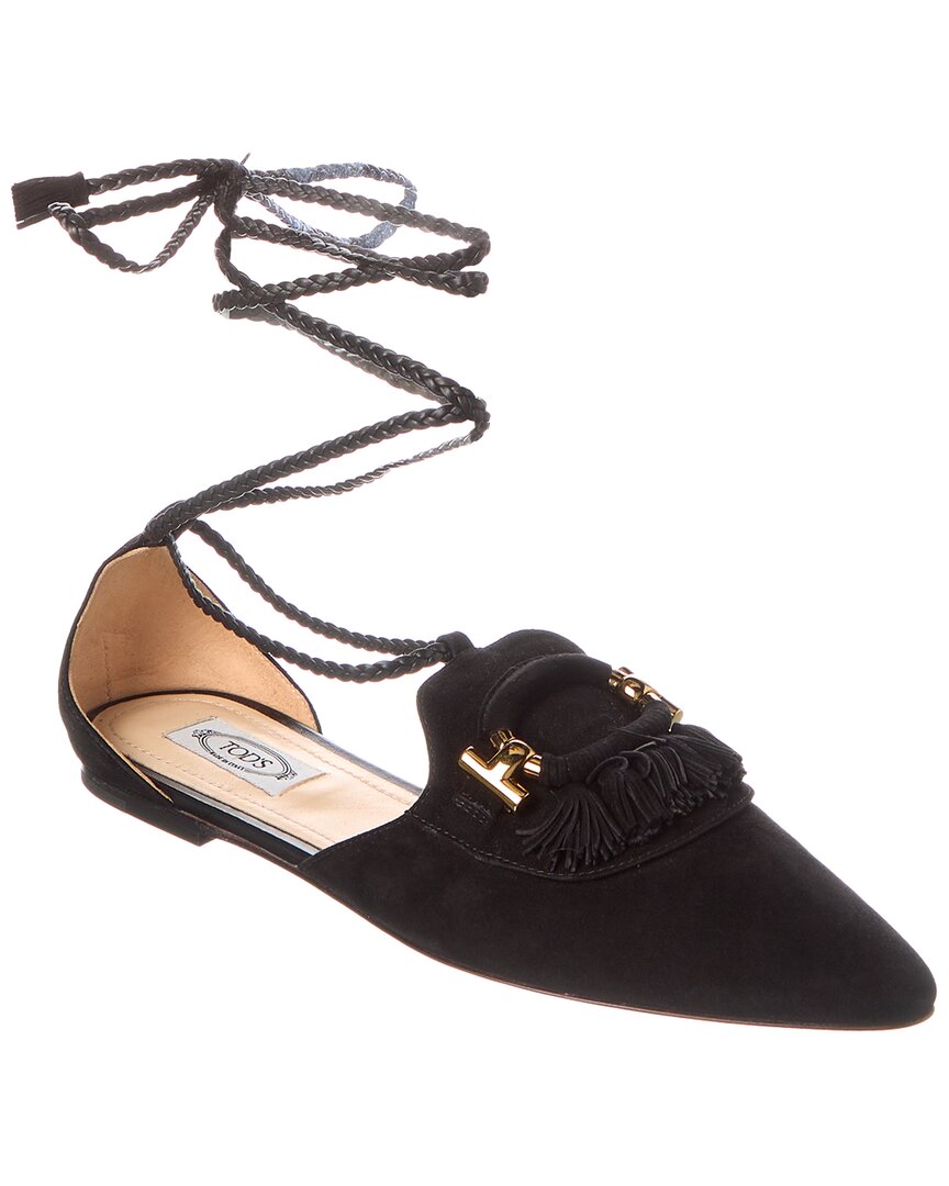 Tod's Fringed Suede Flat