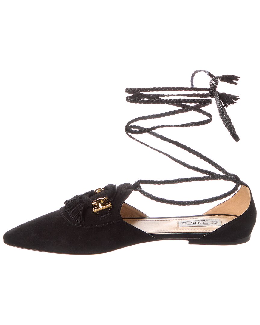 Tod's Fringed Suede Flat