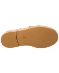 Tods Chain Link Detail Raffia & Leather Platform Mule