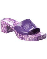 Gucci Rubber Platform Sandal Purple