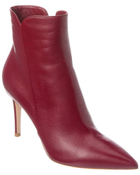 Gianvito Rossi Levy 85 Leather Bootie 39.5 Red