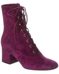 Gianvito Rossi Mackay 60 Suede Bootie Purple