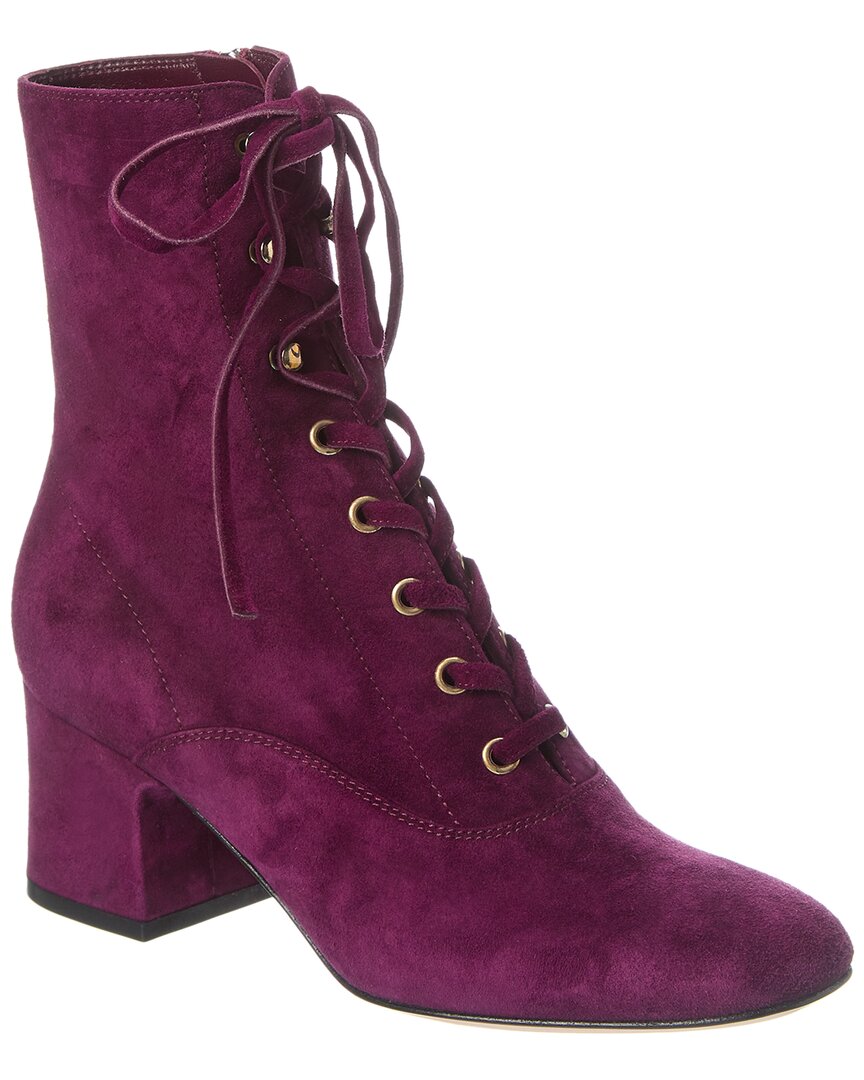 Gianvito Rossi Mackay 60 Suede Bootie Purple