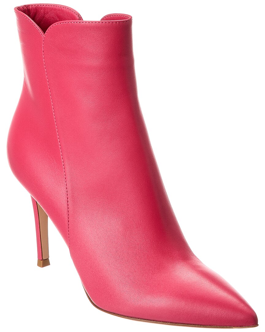 Gianvito Rossi Levy 85 Leather Bootie Pink