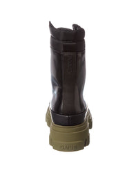 Ganni Quilted Nylon & Leather Combat Boot