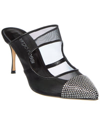 Sergio Rossi Satin & Mesh Pump Black 38.5