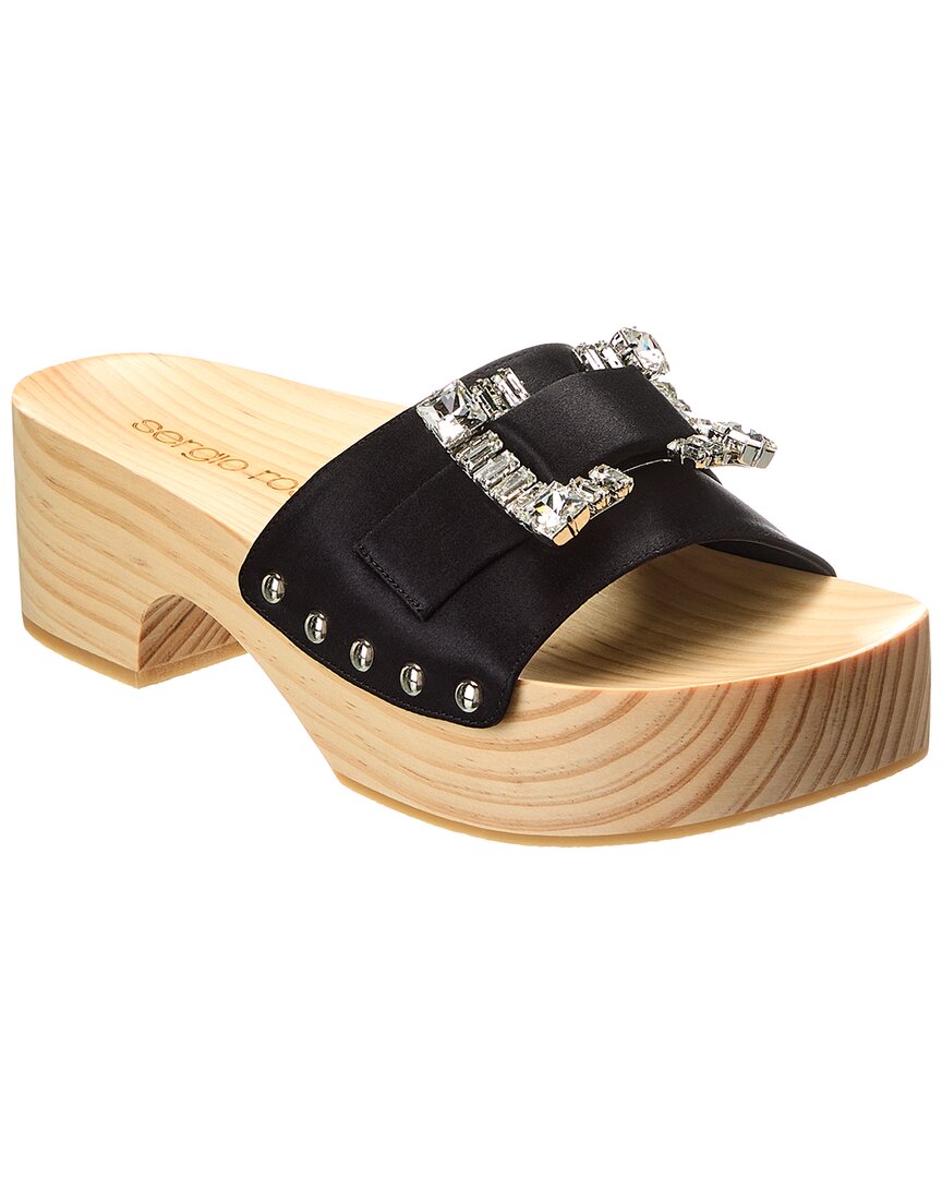 Sergio Rossi Satin Sandal Black 36