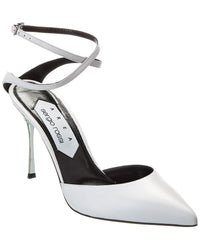 Sergio Rossi Satin Ankle Wrap Pump White