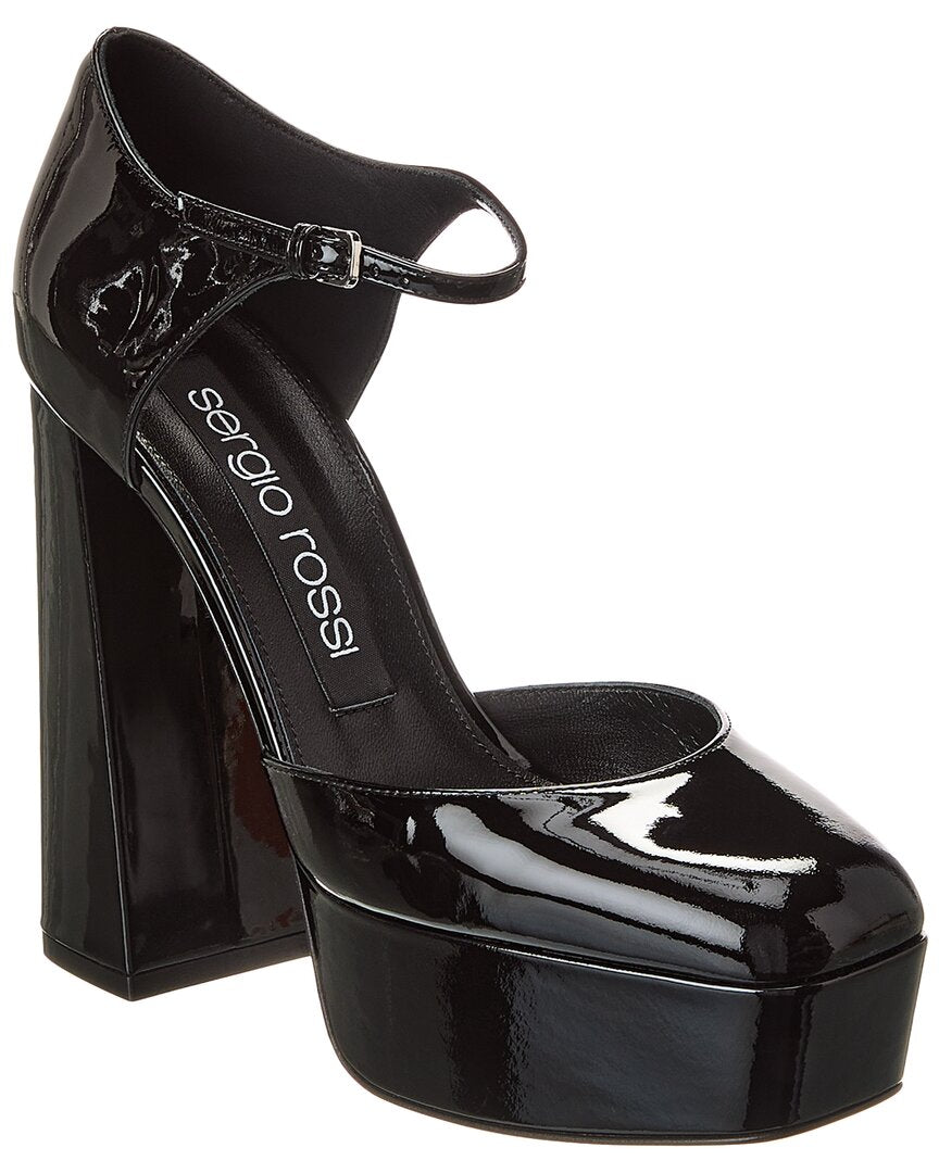 Sergio Rossi Patent Sandal Black
