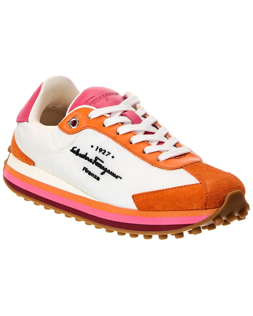 Ferragamo Iggy Nylon & Suede Sneaker