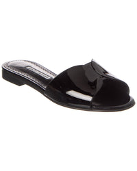 Manolo Blahnik Houramu Patent Sandal Black