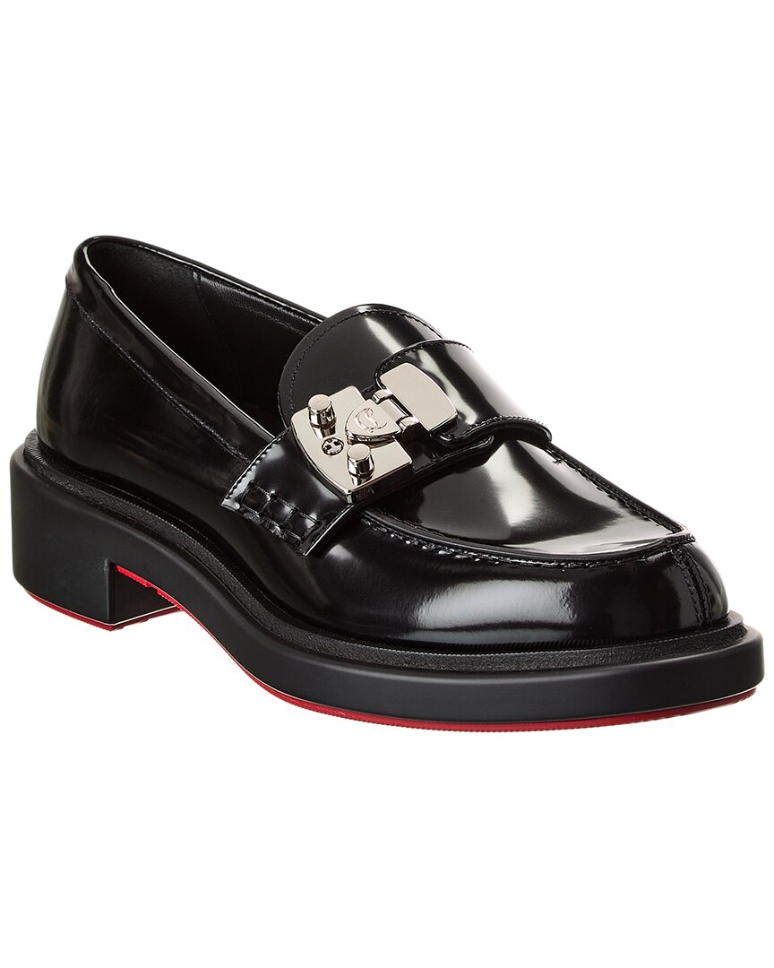 Christian Louboutin Urban Moc Lock Leather Loafer Black