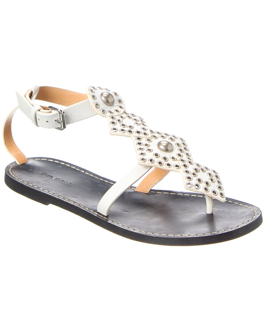 Isabel Marant Ejane Leather Sandal White 36