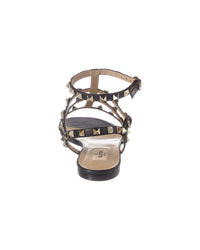 Valentino Rockstud Caged Leather Ankle Strap Sandal