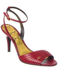 Valentino Ladycrush 90 Leather Sandal, 36, Red