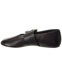 Jil Sander Cannolo Buckle Strap Leather Flat