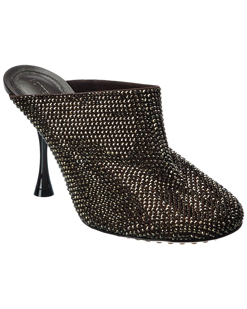 Bottega Veneta Dot Sparkle Suede Mule Brown Multi