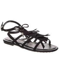 Tod’S Gomma Suede Sandal Black
