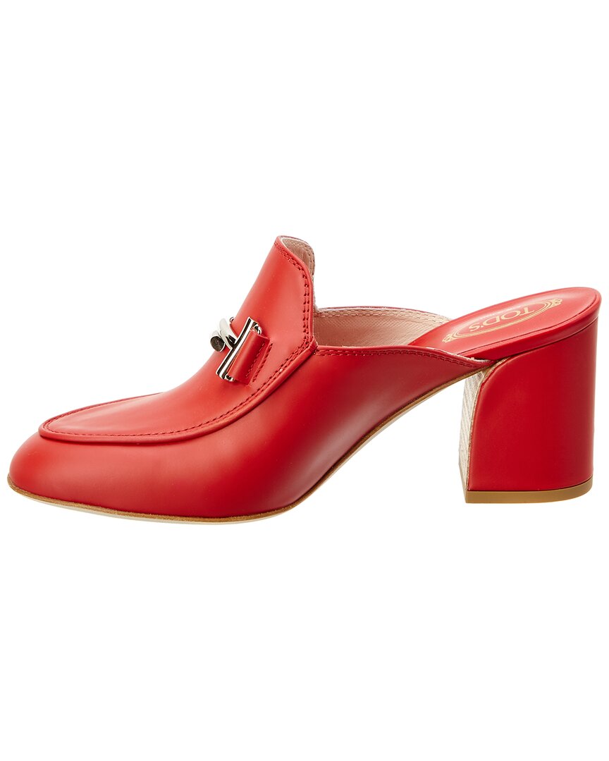 Tod’S Double T Leather Heeled Mule