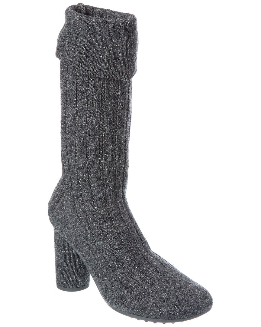 Bottega Veneta Atomic Wool Sock Boot Grey Multi