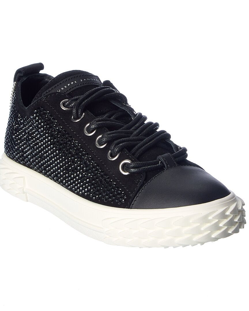 Giuseppe Zanotti Blabber Suede & Leather Sneaker Black 35