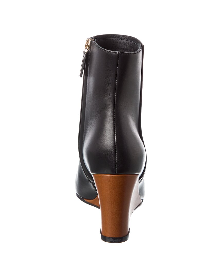 Ferragamo Catuja Leather Wedge Bootie