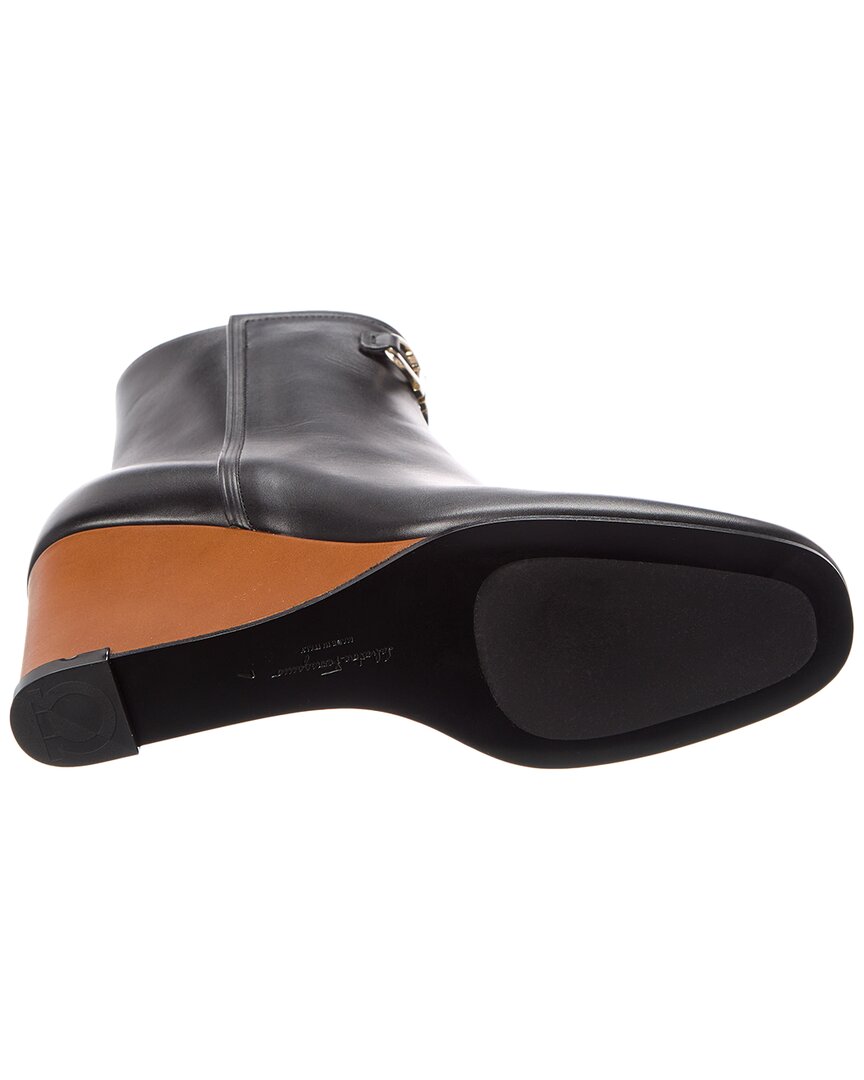 Ferragamo Catuja Leather Wedge Bootie