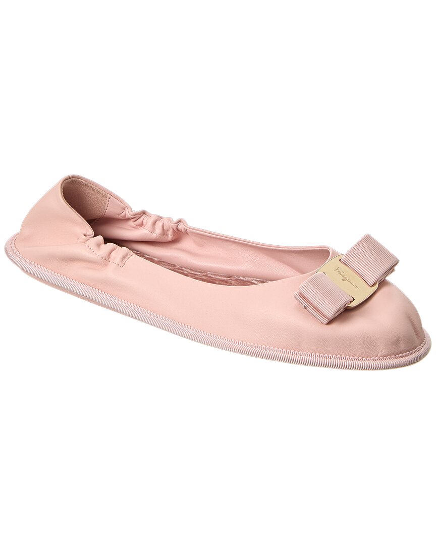 Ferragamo Varina Voy Leather Ballet Flat – Bluefly