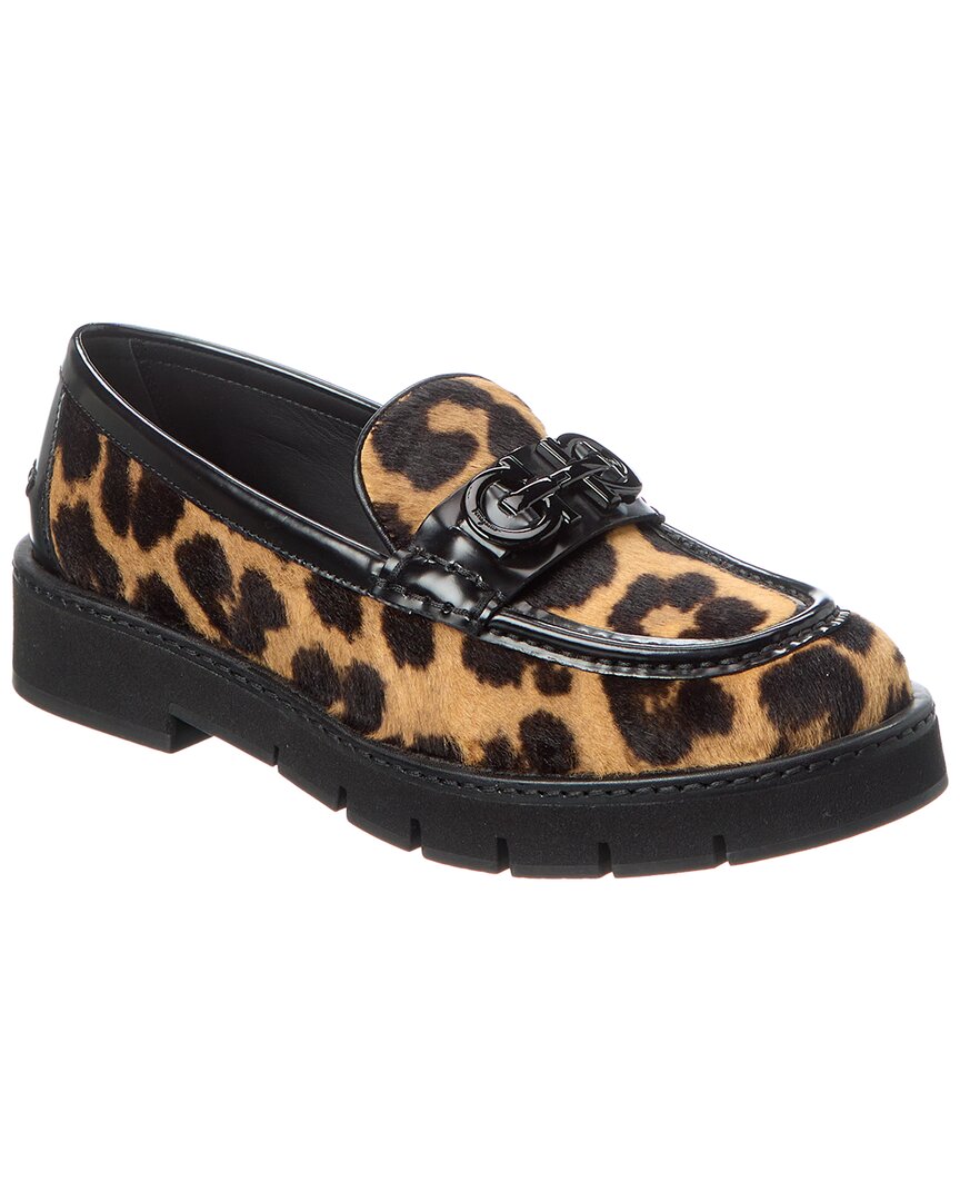 Ferragamo Ofelia Haircalf Loafer Brown Multi