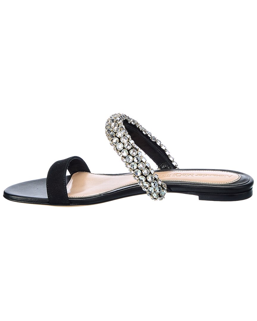 Alexander Mcqueen Crystal Suede Sandal