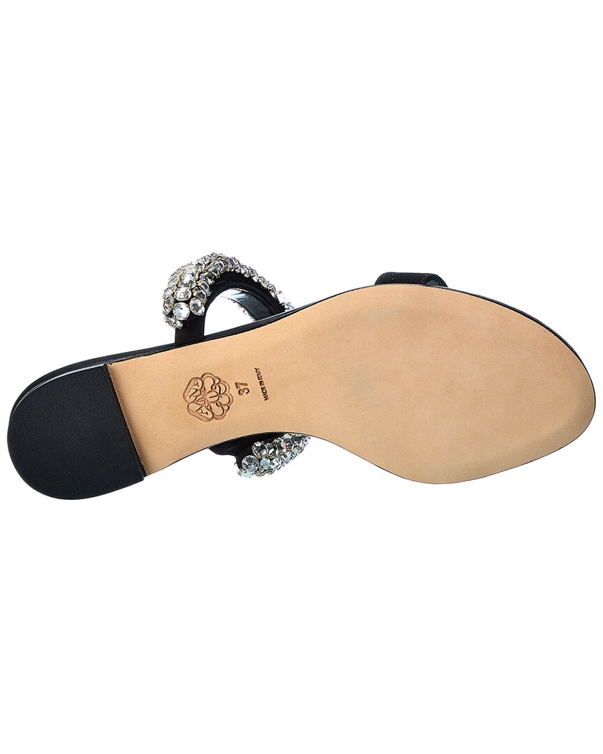 Alexander Mcqueen Crystal Suede Sandal