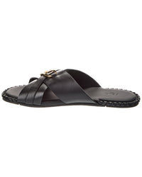 Fendi O'lock Motif Leather Sandal