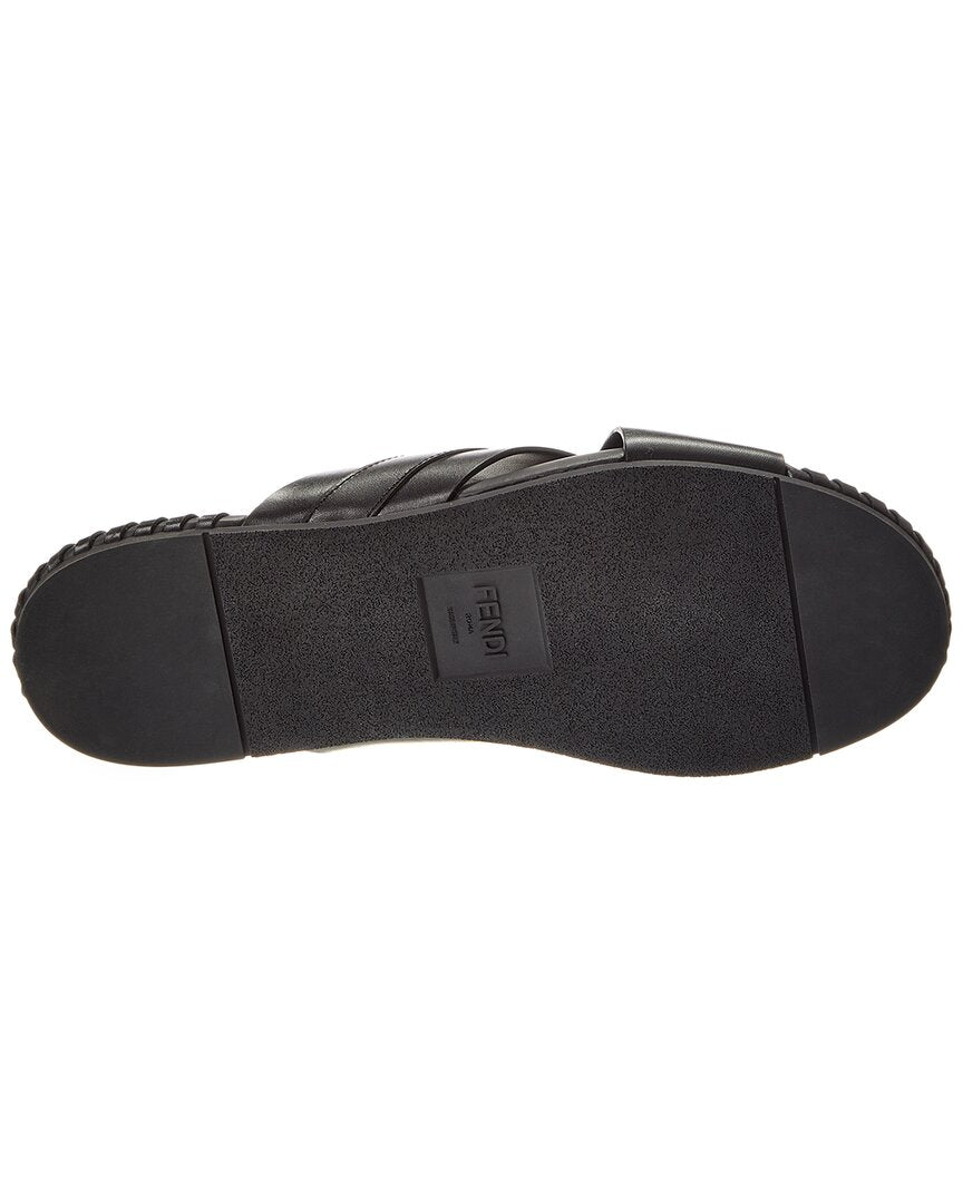 Fendi O'lock Motif Leather Sandal