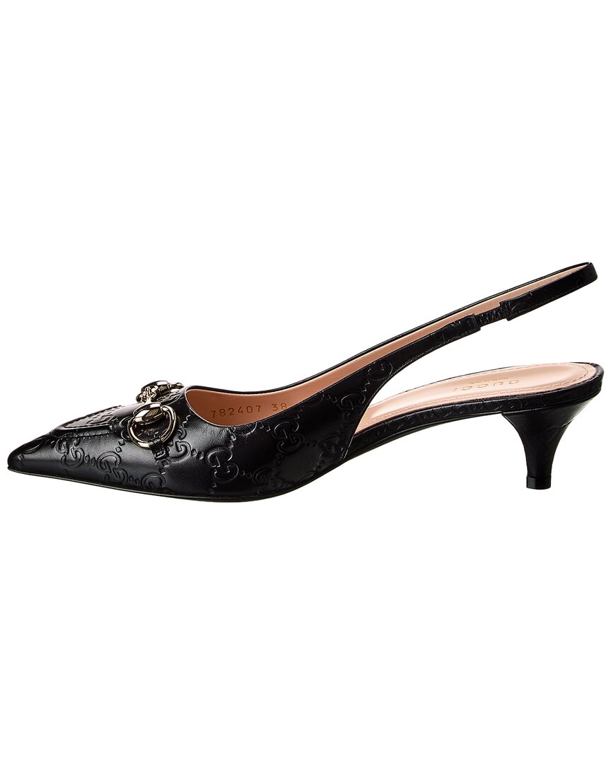 Gucci Horsebit Leather Slingback Pump