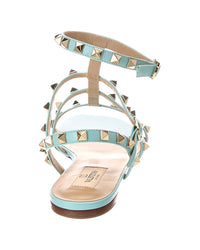 Valentino Rockstud Caged Leather Ankle Strap Sandal