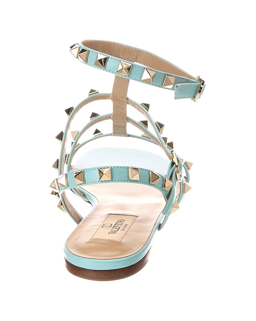 Valentino Rockstud Caged Leather Ankle Strap Sandal