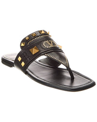 Valentino Vlogo Rockstud Leather Sandal