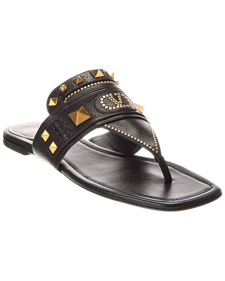 Valentino Vlogo Rockstud Leather Sandal