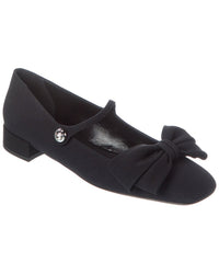 Valentino Bow Mary Jane Canvas Flat Black