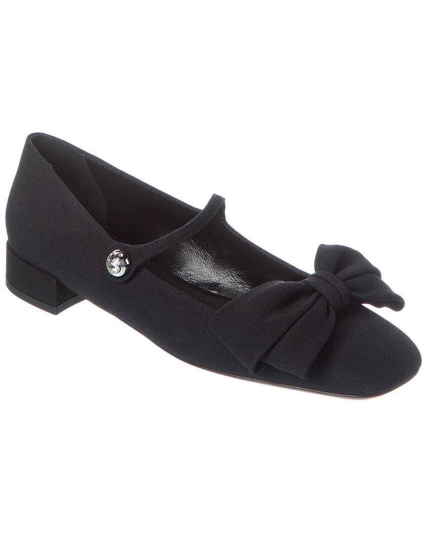 Valentino Bow Mary Jane Canvas Flat Black